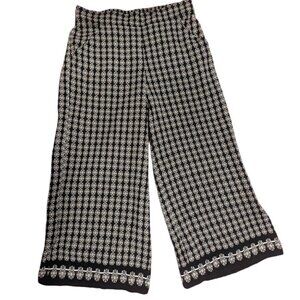 Max Studio Wide Leg Pants Crop Boho Palazzo Pull On Coastal Grandma Cowgirl